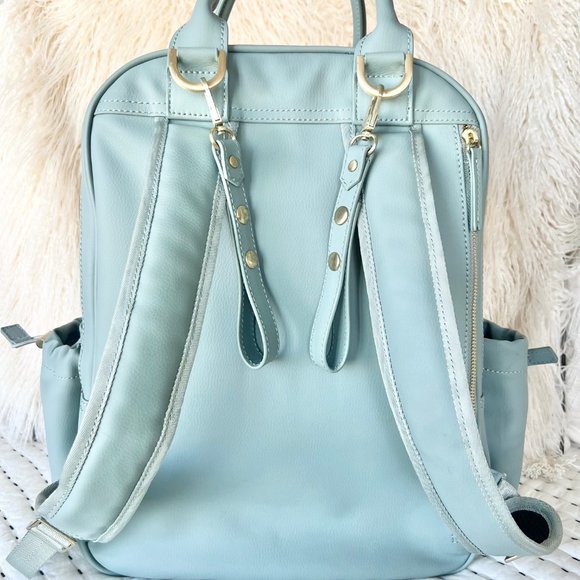 JuJuBe Million Pockets Backpack in Earth Leather, Seafoam Blue - ONE OF A KIND main image 5